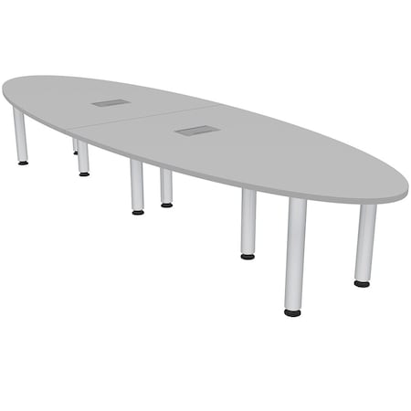 Skutchi Designs 45 in W, 144 in L, 29 in H, Engineered Wood Top, Grey H-OVL-46143PT-01-EL